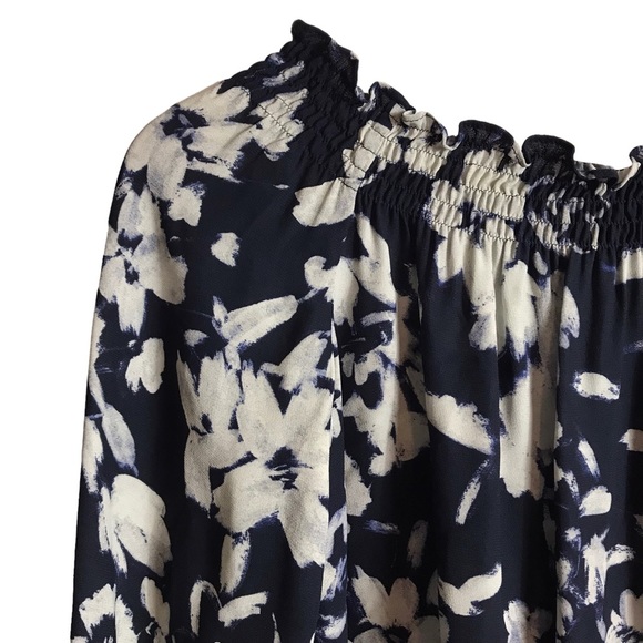 Lafayette 148 Small‎ Raelyn Augusto Crepe Floral Pullover Blouse Romantic Boho - Picture 4 of 9